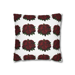 Red Rose Pillow Cover – Floral Decorative Throw Pillowcase