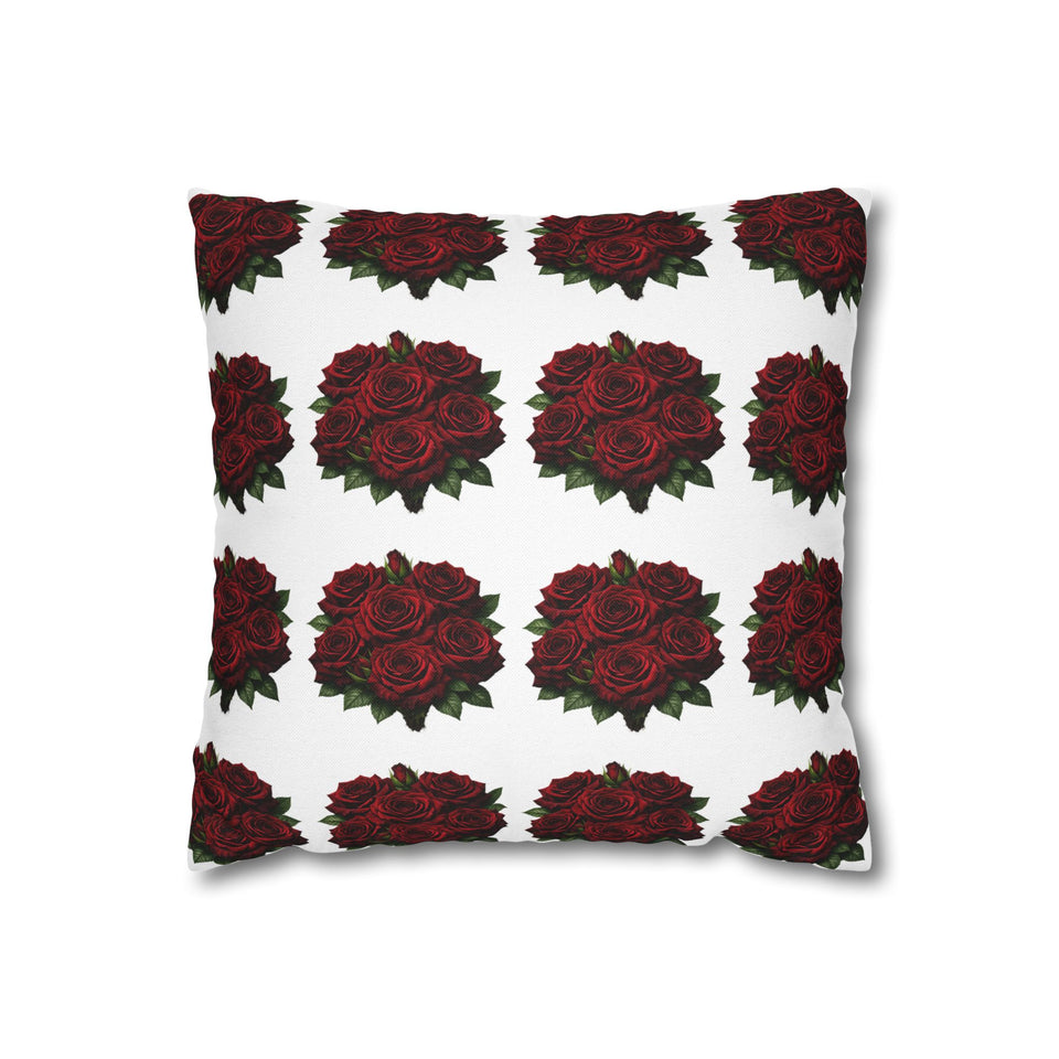 Red Rose Pillow Cover – Floral Decorative Throw Pillowcase