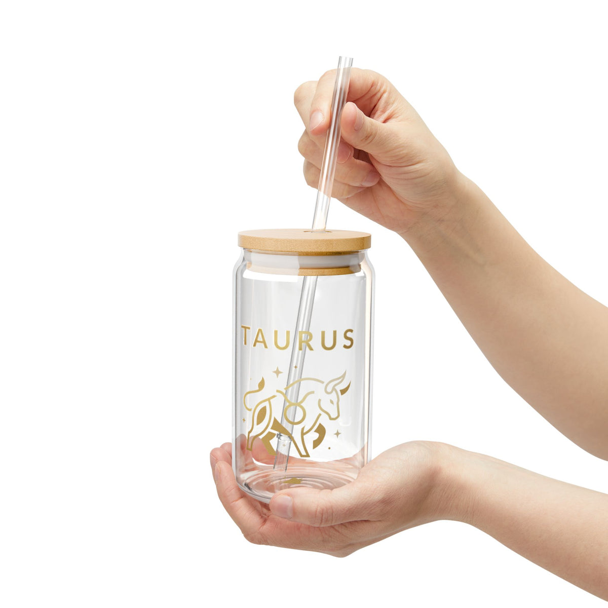 Taurus Zodiac 16oz Sipper Glass with Straw