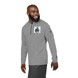Green Floral Dragon Embroidery Quarter-Zip Pullover