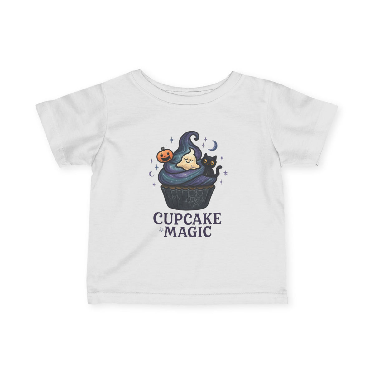 Kids Cupcake Tee, Trick or Treat Infant Fine Jersey Shirt, Halloween Top, Toddler Fall Holiday Apparel, Sweet Spooky Child Costume, Cute