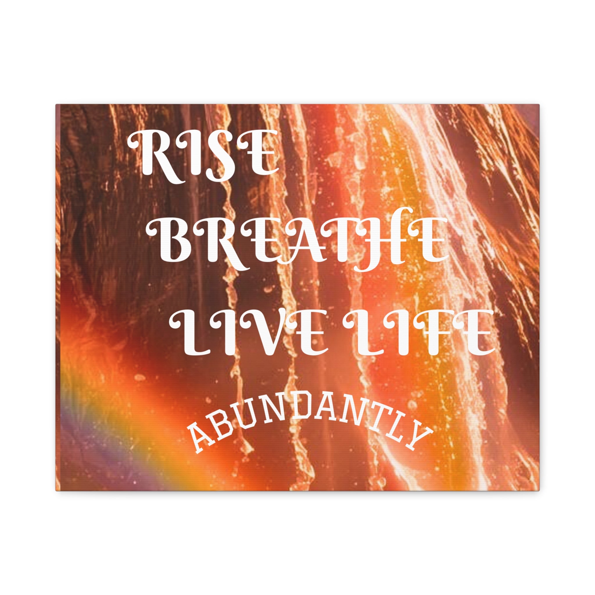 Inspirational Wall Art Canvas, RISE & BREATHE, Motivational Home Decor, Gift for Yoga Lovers, Positive Vibes Art