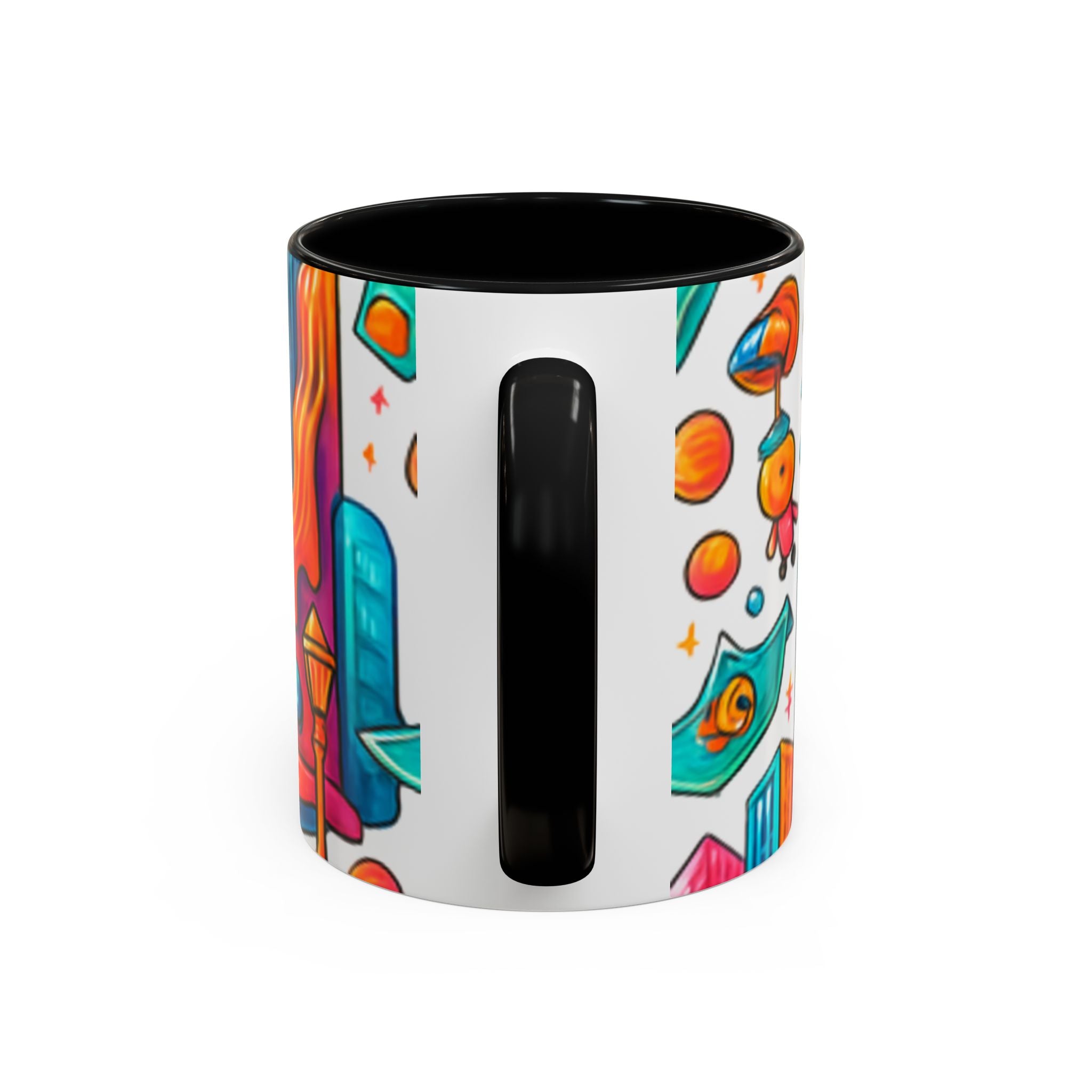 Colorful Cosmic Design Accent Coffee Mug | Cute Modern Cosmic Art