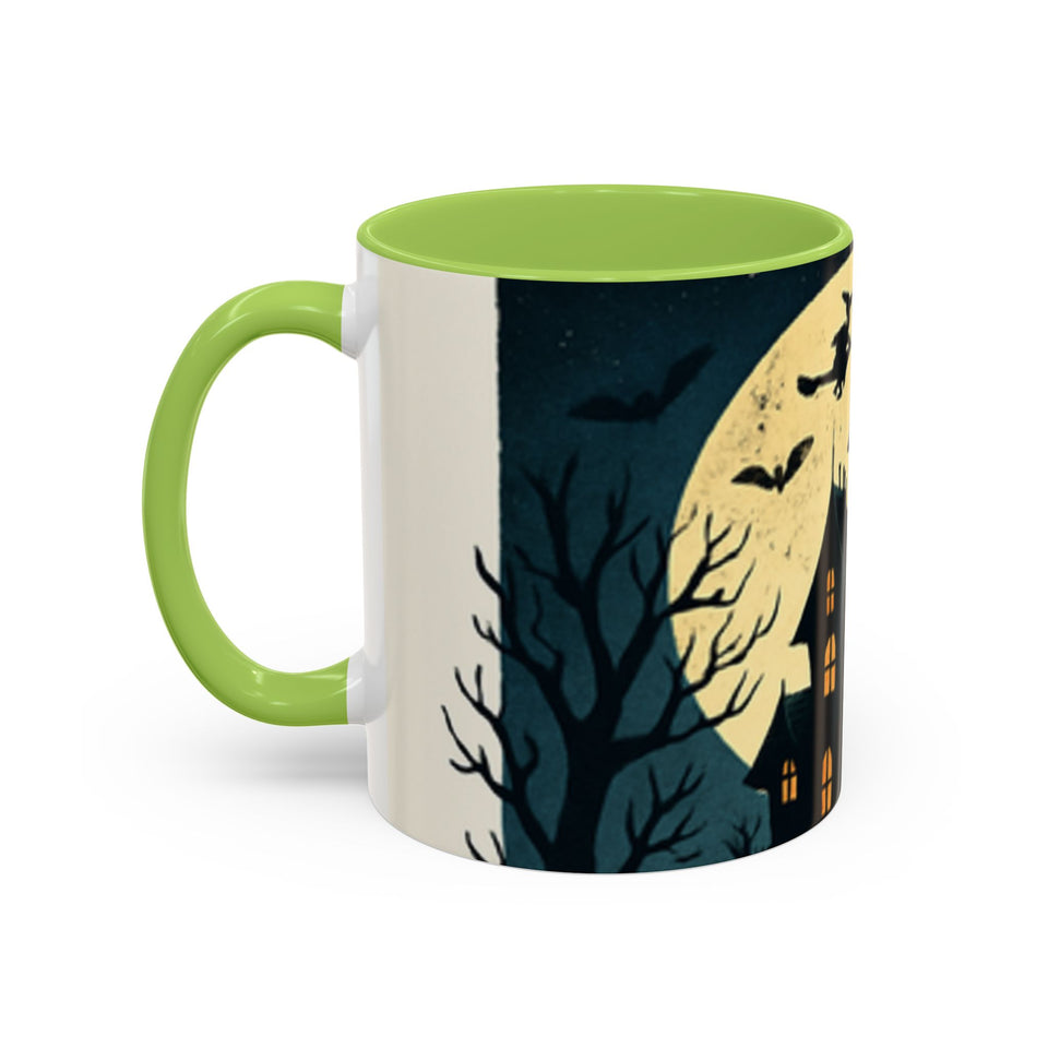 CartersLog Cozy October Fright Night Accent Coffee Mug – 11oz & 15oz Autumn Halloween Ceramic Cup