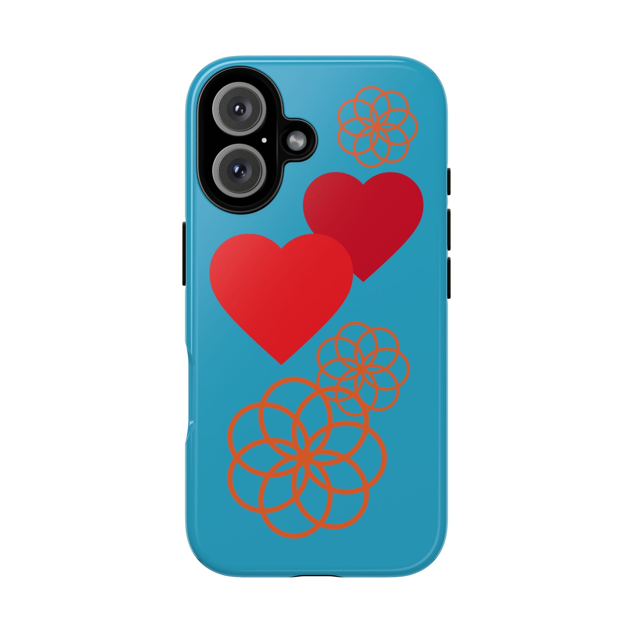 Stylish Phone Case with Floral Hearts Design, Tough Phone Cover, Unique Gift for Her, Trendy Accessories, Spring Vibe, Custom Cases