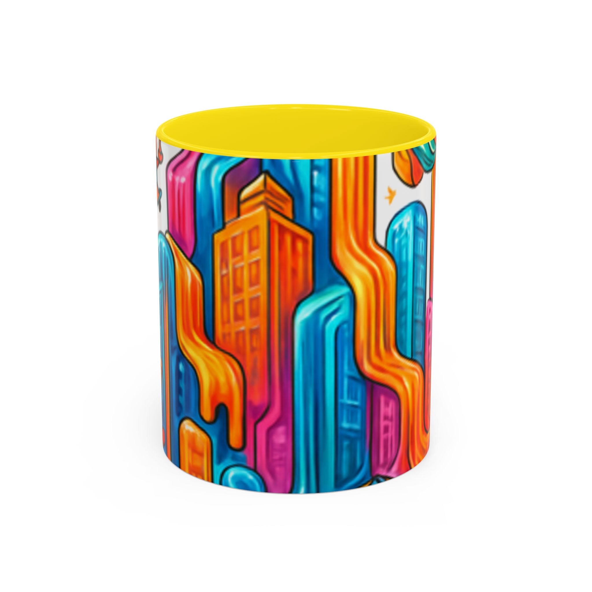 Colorful Cosmic Design Accent Coffee Mug | Cute Modern Cosmic Art