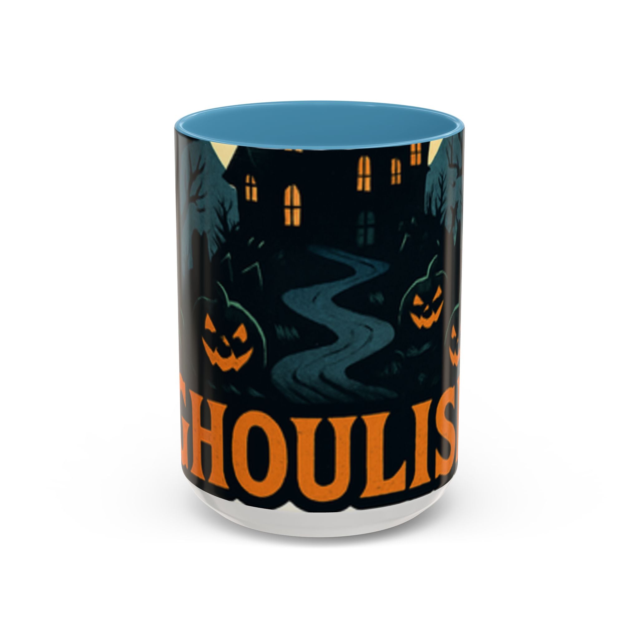 Spooky Cozy October Accent Coffee Mug — Autumn Vibe Ceramic (11/15 oz)