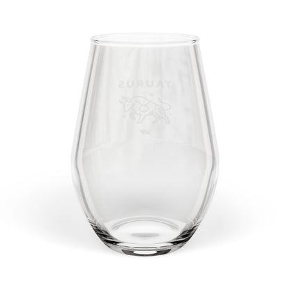 Engraved Taurus Stemless Wine Glass — 11.5 oz Zodiac Gift