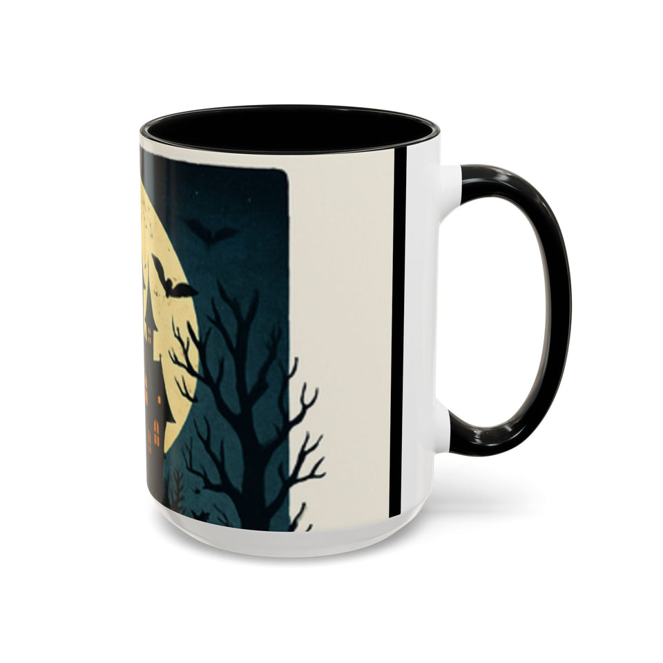 CartersLog Cozy October Fright Night Accent Coffee Mug – 11oz & 15oz Autumn Halloween Ceramic Cup