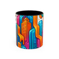 Colorful Cosmic Design Accent Coffee Mug | Cute Modern Cosmic Art