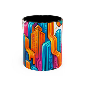 CartersLog Colorful Cosmic Design Accent Coffee Mug – 11oz & 15oz Modern Art Cup