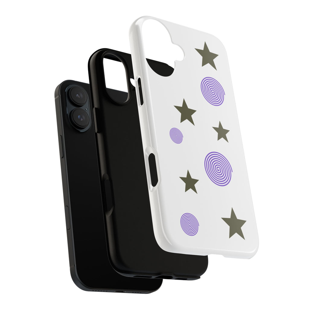 Trendy Phone Case, Stylish Phone Cover, Protective Phone Shell, Unique Phone Accessory, Gift for Her, Star and Swirl Design