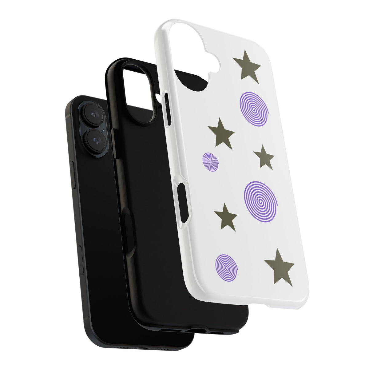Trendy Phone Case, Stylish Phone Cover, Protective Phone Shell, Unique Phone Accessory, Gift for Her, Star and Swirl Design