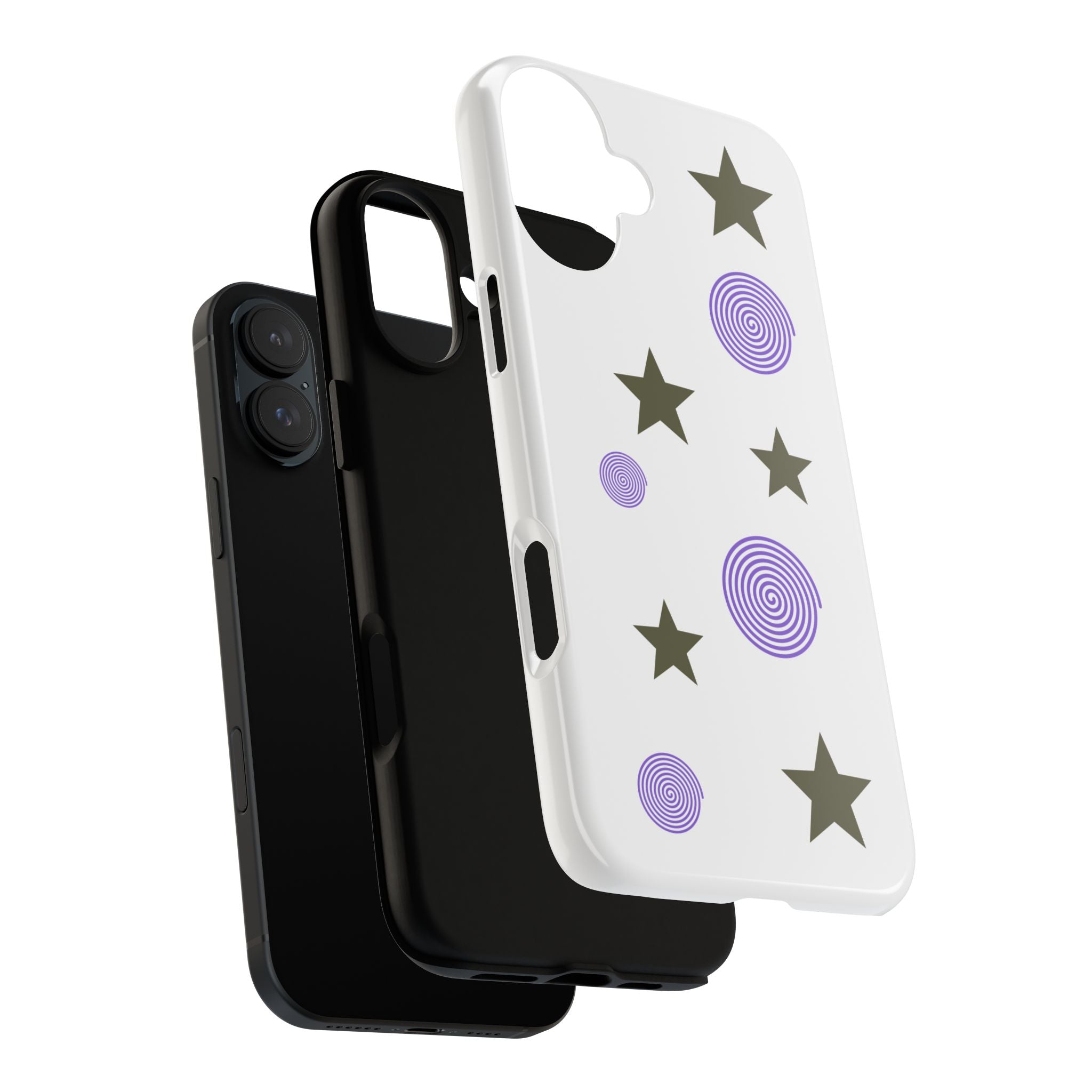 Trendy Phone Case, Stylish Phone Cover, Protective Phone Shell, Unique Phone Accessory, Gift for Her, Star and Swirl Design