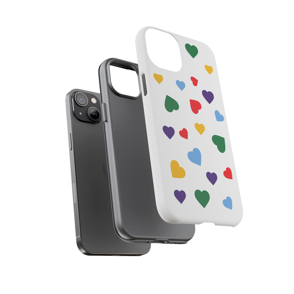 Rainbow Hearts Phone Case | Tough Cases, Spring Vibe, Trendy Accessories
