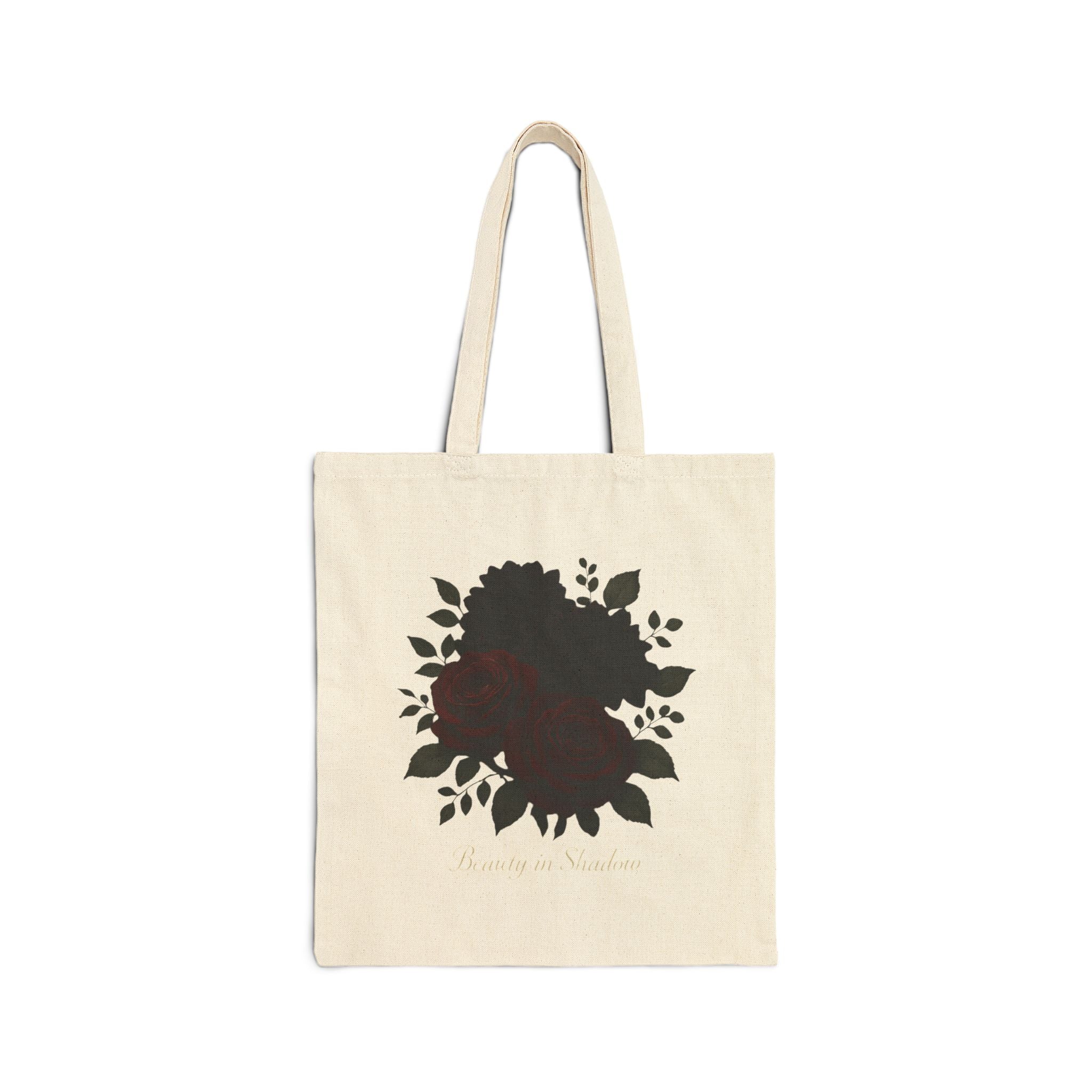 Vintage Rose Botanical Illustration Tote Bag | Floral Canvas Market Bag