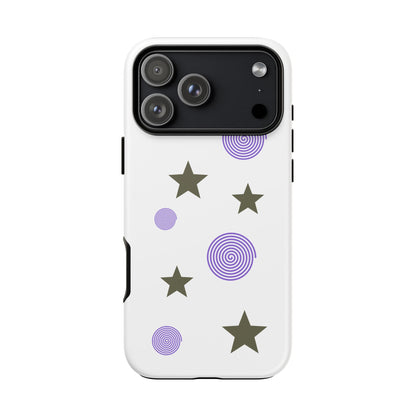 Trendy Phone Case, Stylish Phone Cover, Protective Phone Shell, Unique Phone Accessory, Gift for Her, Star and Swirl Design