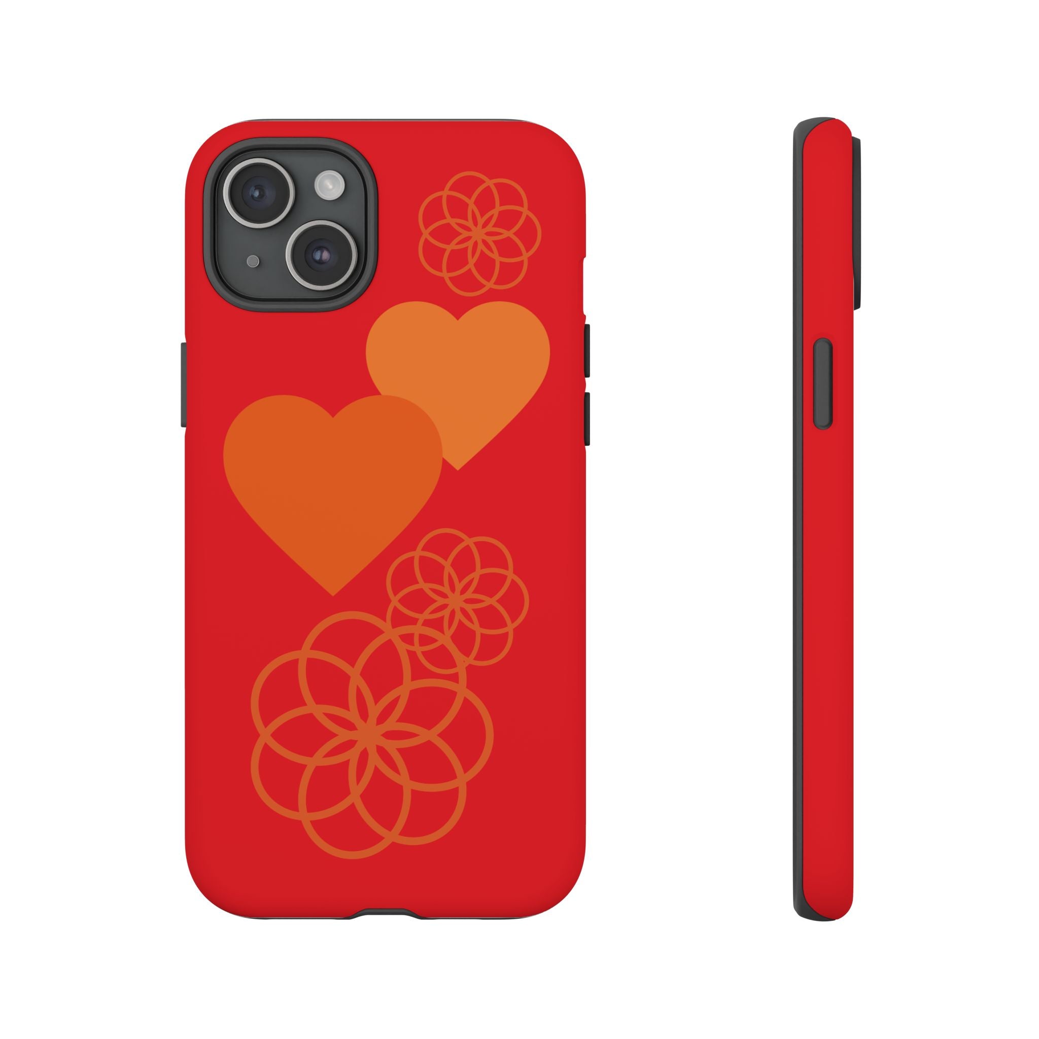 Stylish Phone Case with Floral Hearts Design, Tough Phone Cover, Unique Gift for Her, Trendy Accessories, Spring Vibe, Custom Cases