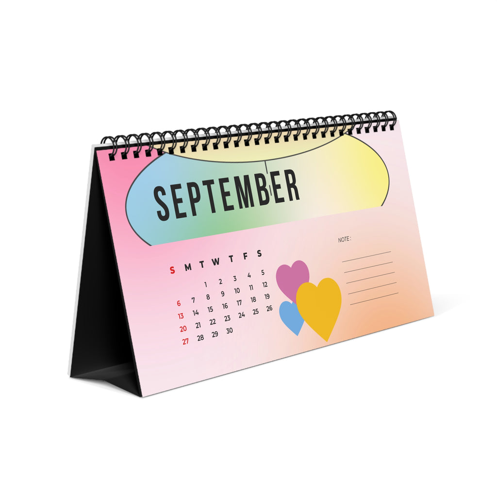 Love Bomb Desktop Calendar, Monthly Planner, Office Decor, Cute Desk Accessories, Fun Work Gifts