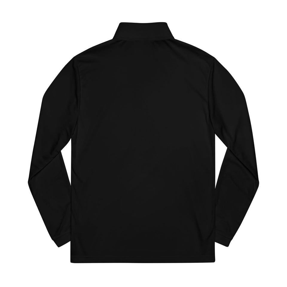 Green Floral Dragon Embroidery Quarter-Zip Pullover
