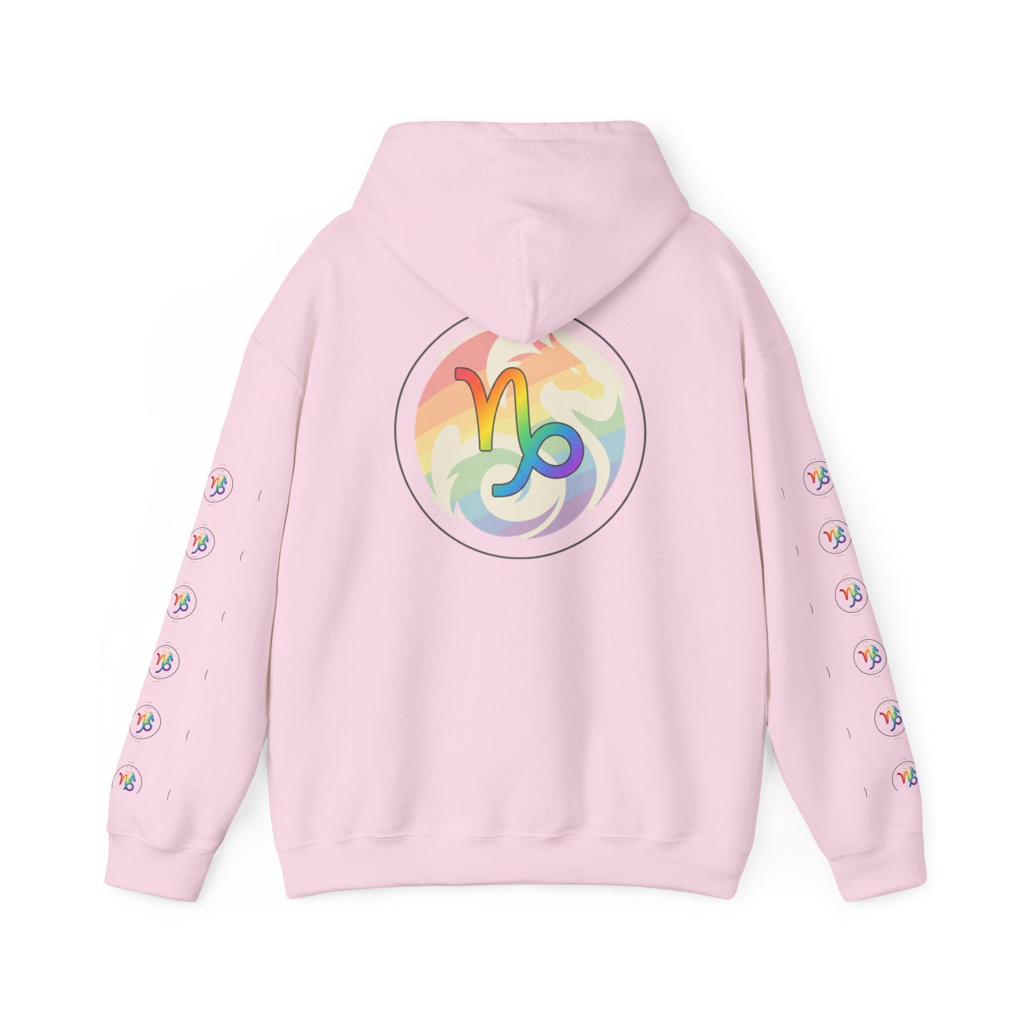 Capricorn Rainbow Zodiac Hoodie — Colorful Astrology Sweatshirt with Capricorn Symbol