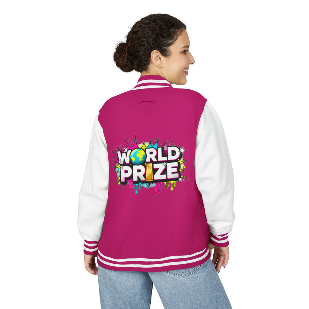World Is Mine Graffiti Logo Letterman Jacket | KC Chest Monogram