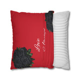 Red Rose Pillow Cover – Floral Decorative Throw Pillowcase