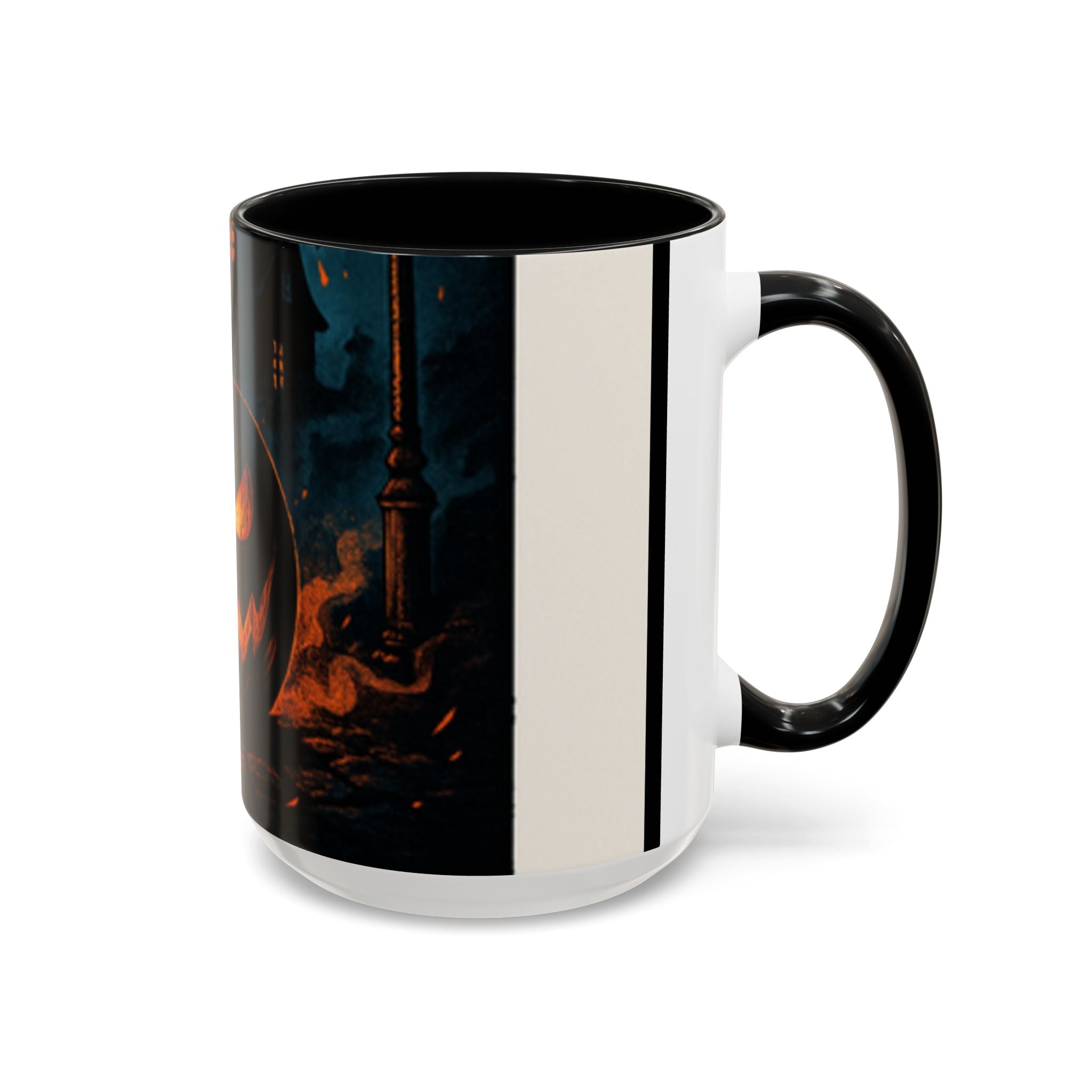 Spooky Pumpkin Coffee Accent Mug — Autumn Vibes Ceramic Coffee Cup (11/15 oz)