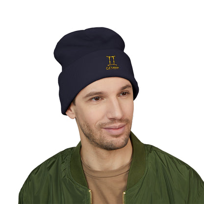 Embroidered Gemini Zodiac Cuffed Beanie