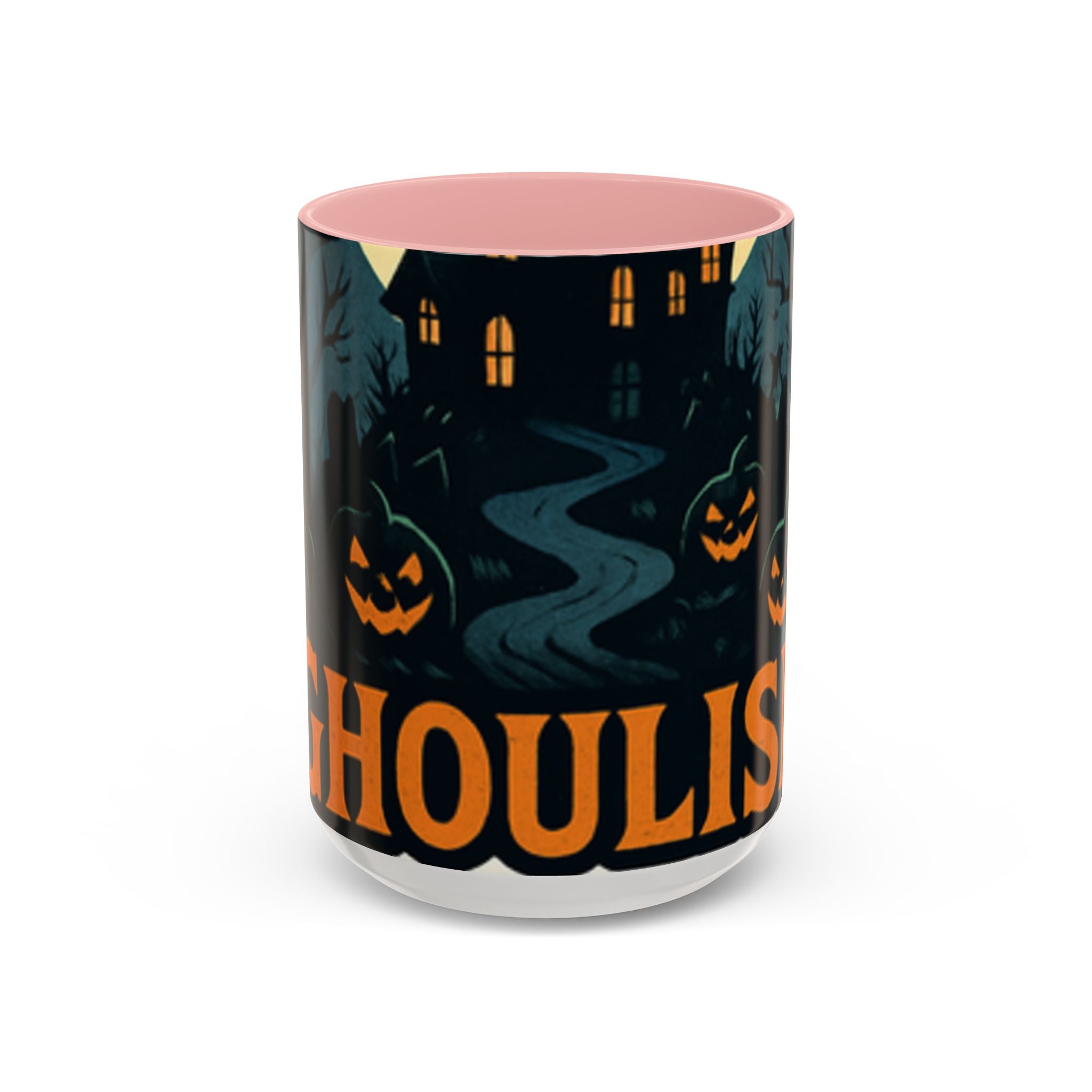 Spooky Cozy October Accent Coffee Mug — Autumn Vibe Ceramic (11/15 oz)