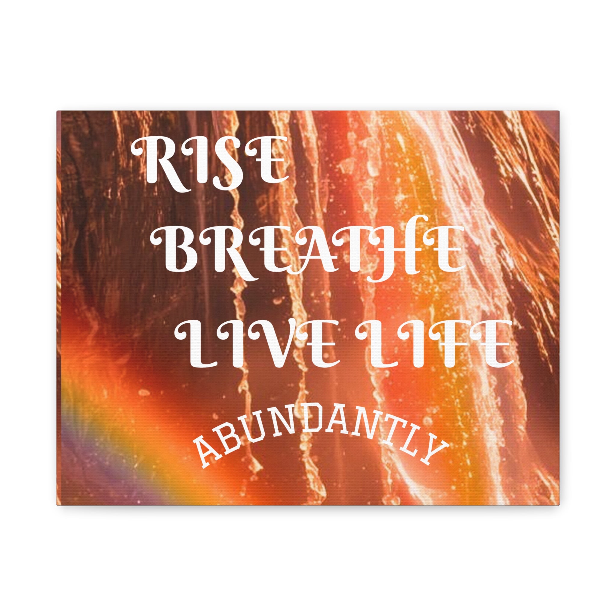 Inspirational Wall Art Canvas, RISE & BREATHE, Motivational Home Decor, Gift for Yoga Lovers, Positive Vibes Art