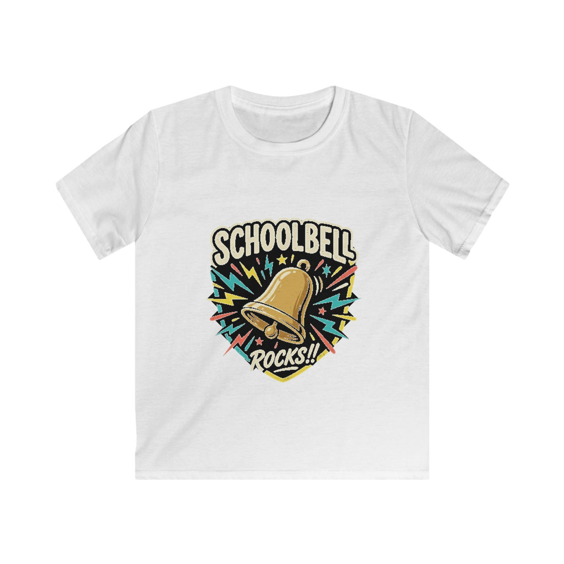 Schoolbell Rocks kids graphic T-shirt for school days