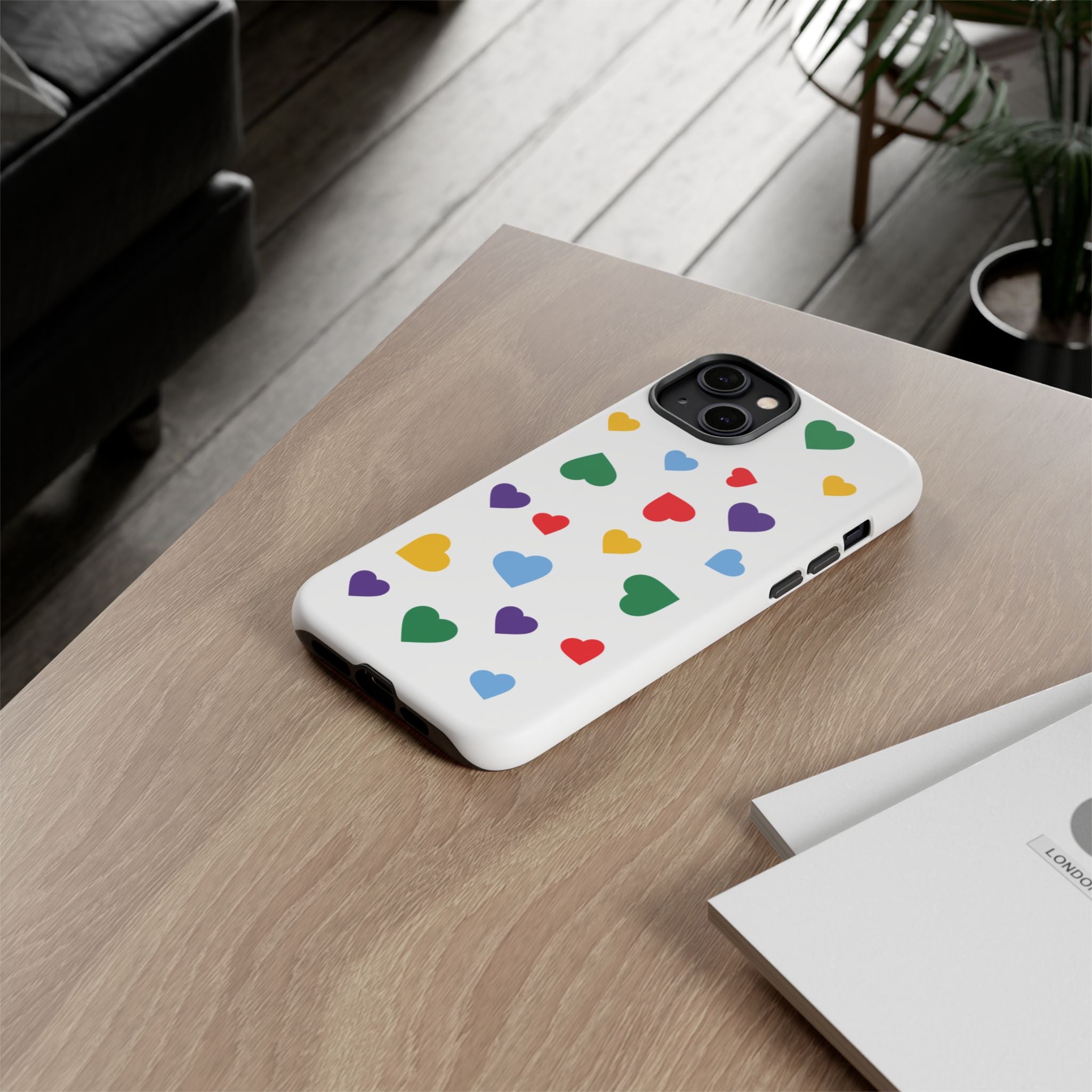 Rainbow Hearts Phone Case | Tough Cases, Spring Vibe, Trendy Accessories