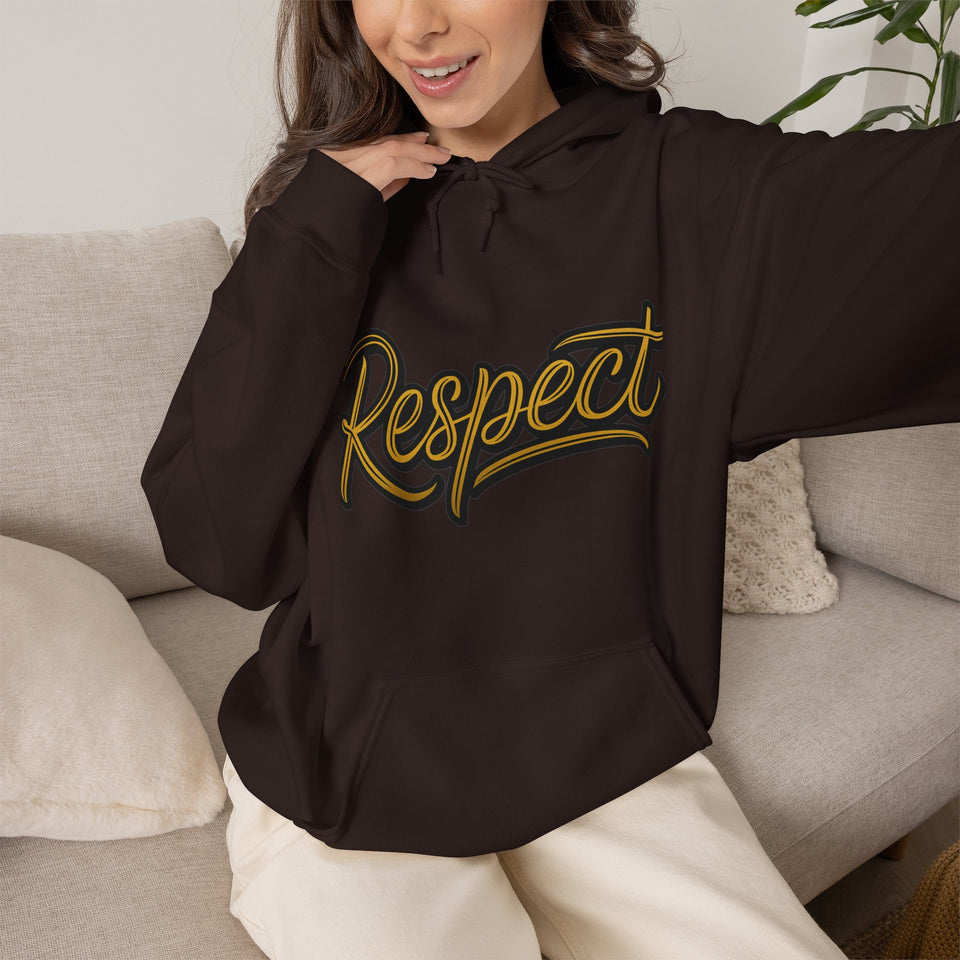 Respect Is Earned Hoodie — Retro Script Motivational Sweatshirt