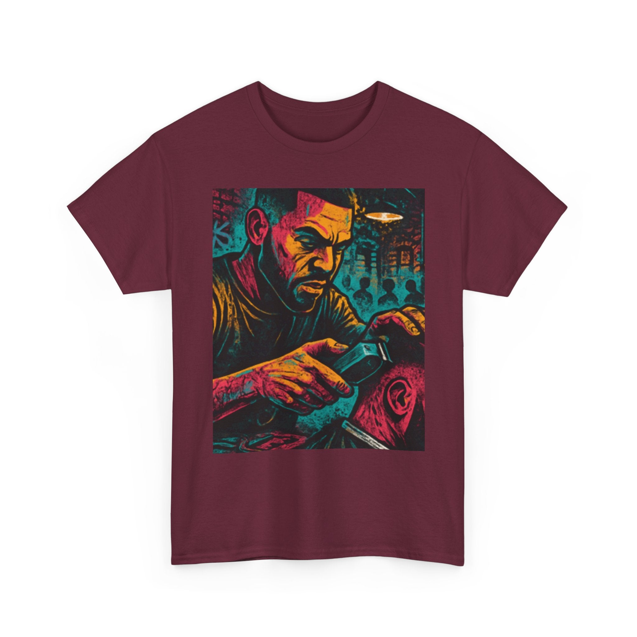 Barber Art Tee - Vintage Barber Graphic Shirt, Gift for Barbers, Cool T-Shirt for Men, Stylish Unisex Cotton Tee, Casual Wear