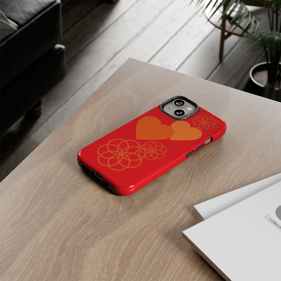 Stylish Phone Case with Floral Hearts Design, Tough Phone Cover, Unique Gift for Her, Trendy Accessories, Spring Vibe, Custom Cases