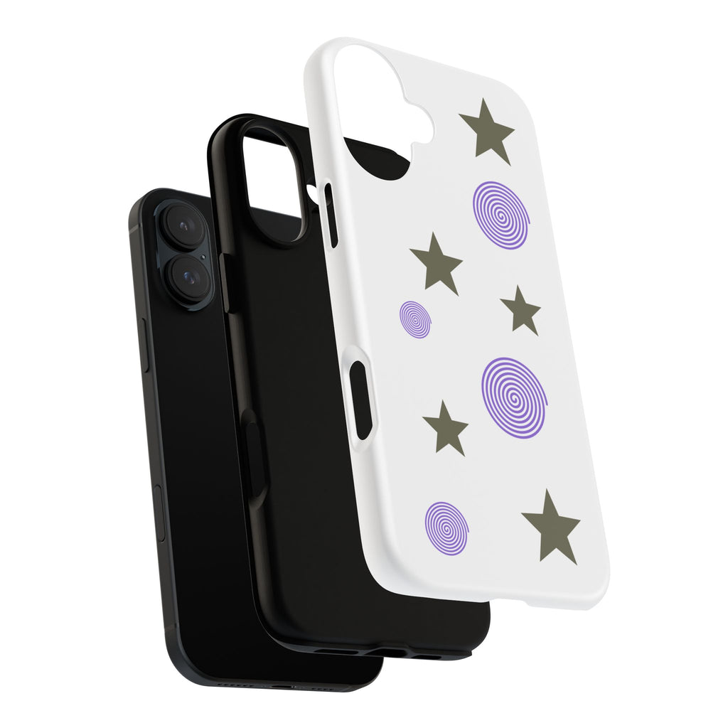 Trendy Phone Case, Stylish Phone Cover, Protective Phone Shell, Unique Phone Accessory, Gift for Her, Star and Swirl Design