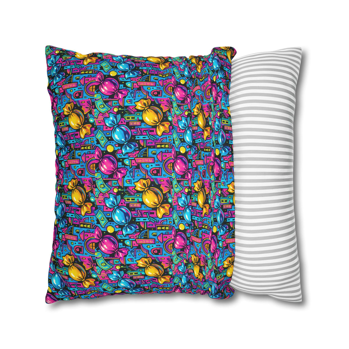 Retro Candy Pillow Cover — Colorful Pop Art Decor