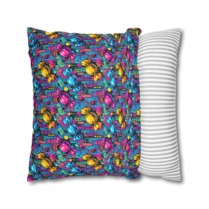 Retro Candy Pillow Cover — Colorful Pop Art Decor