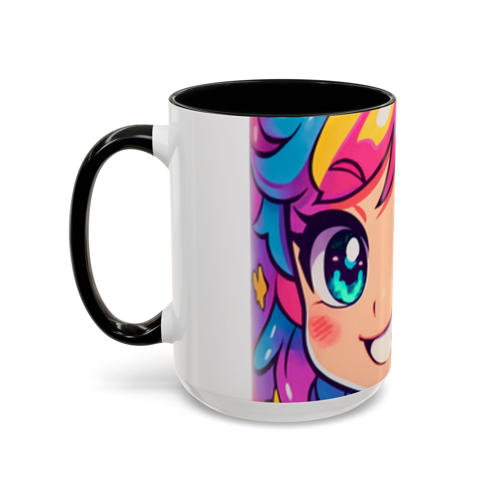 Vibrant Anime Inspired Coffee Mug, Cute Cat Lover Gift, Fun Kitchen Accessory, Bright Accent Mug for Daily Use, Whimsical Drinkware