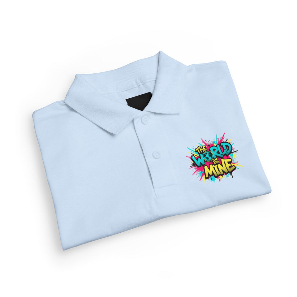 World Is Mine graphic Youth Polo | Number 01 back
