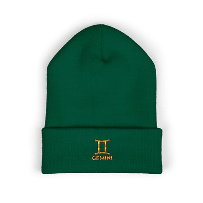 Embroidered Gemini Zodiac Cuffed Beanie