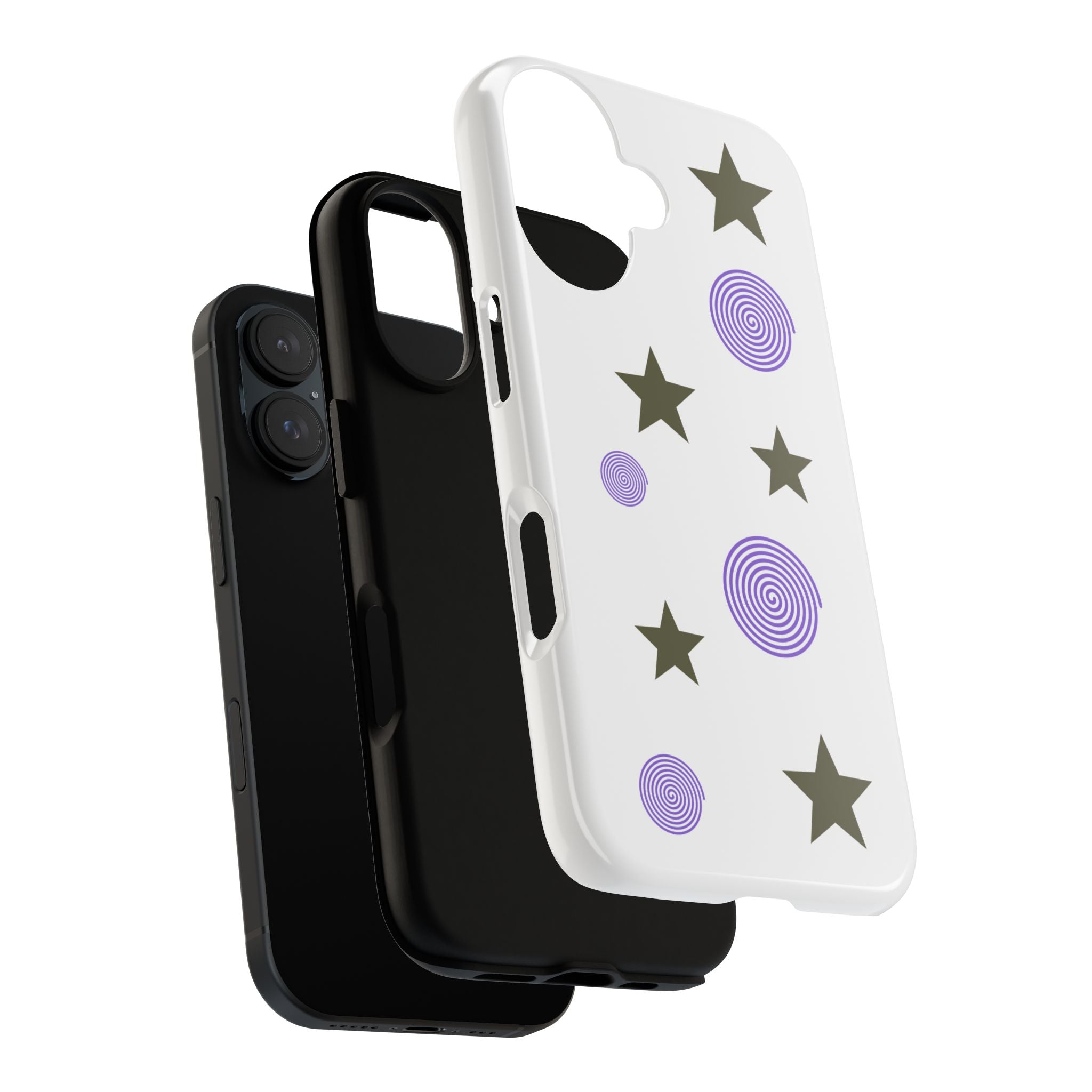 Trendy Phone Case, Stylish Phone Cover, Protective Phone Shell, Unique Phone Accessory, Gift for Her, Star and Swirl Design