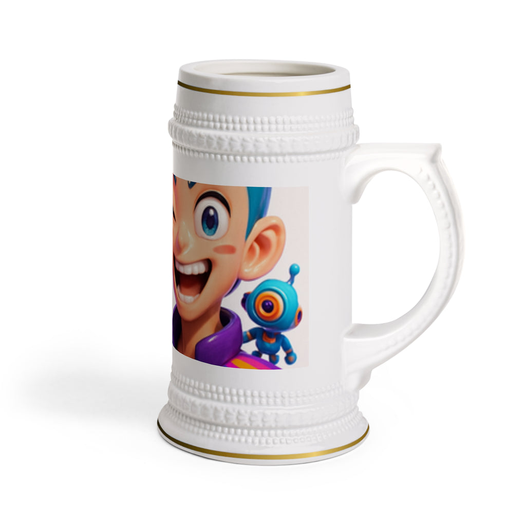Anime Inspired Beer Stein Mug, Perfect for Parties, Birthdays, Unique Barware, Quirky Drinkware, Celebration Gifts
