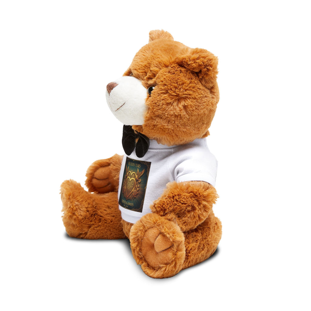 Plush Teddy Bear with Custom T-Shirt — Cute Heart Graphic Gift