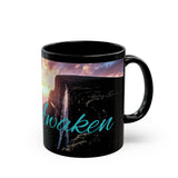 CartersLog Awaken Mountain Sunrise Black Ceramic Coffee Mug – 11oz & 15oz Inspirational Cup