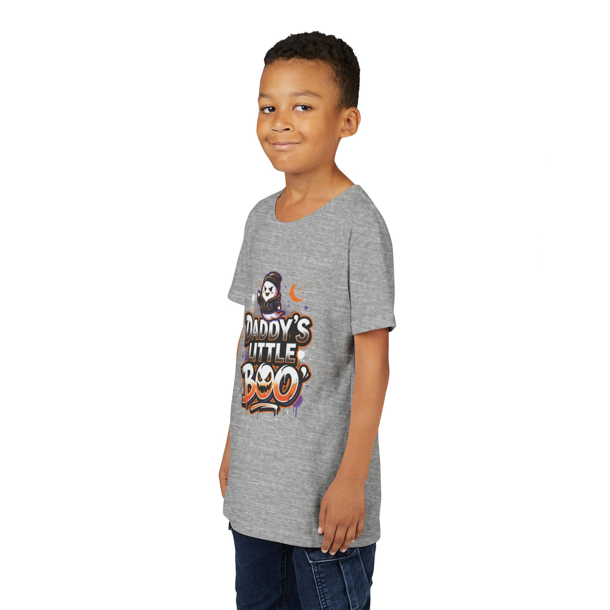 Youth Halloween Tee — “Daddy’s Little Boo” / “Spooky &amp; Unbothered” Kids Costume Shirt
