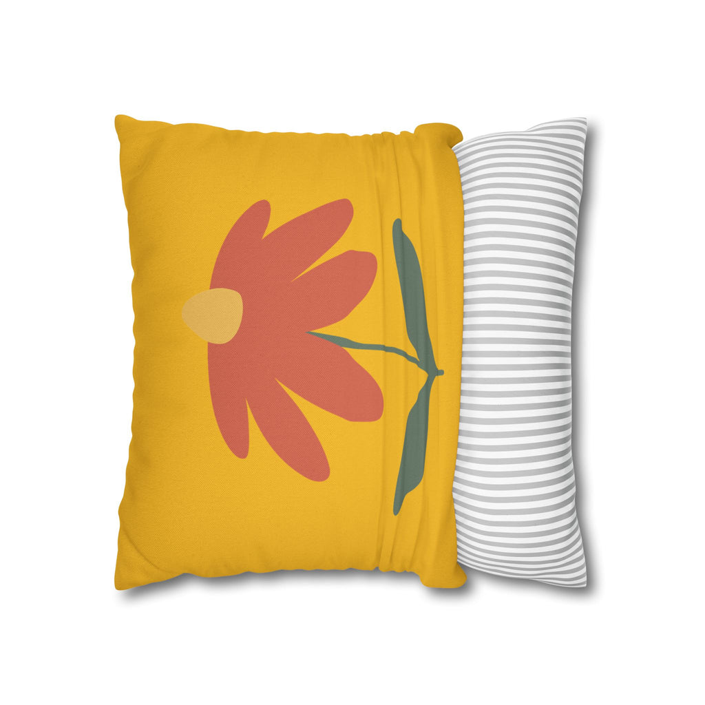 Vibrant Floral Square Pillowcase, Cozy Home Decor, Gift, Bedroom Accent, Spring Interior, Flower Cushion Cover