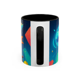 CartersLog Happy Fox Space Adventure Accent Coffee Mug – 11oz & 15oz Cute Cosmic Design