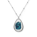 Aquarius Zodiac Teardrop Oval Necklace | Birth Month Jewelry